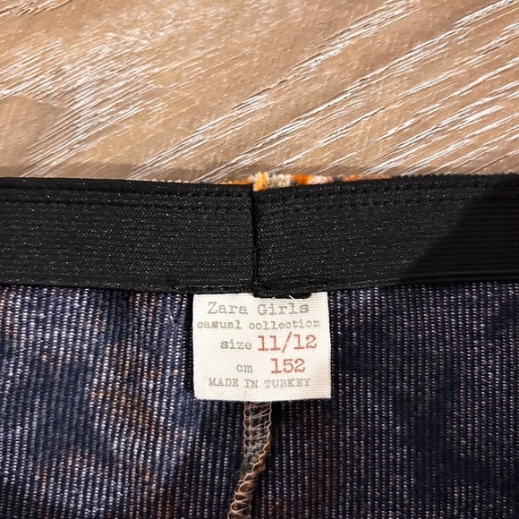 Zara Girls Velvet Ribbed Floral Leggings - Picture 3 of 5